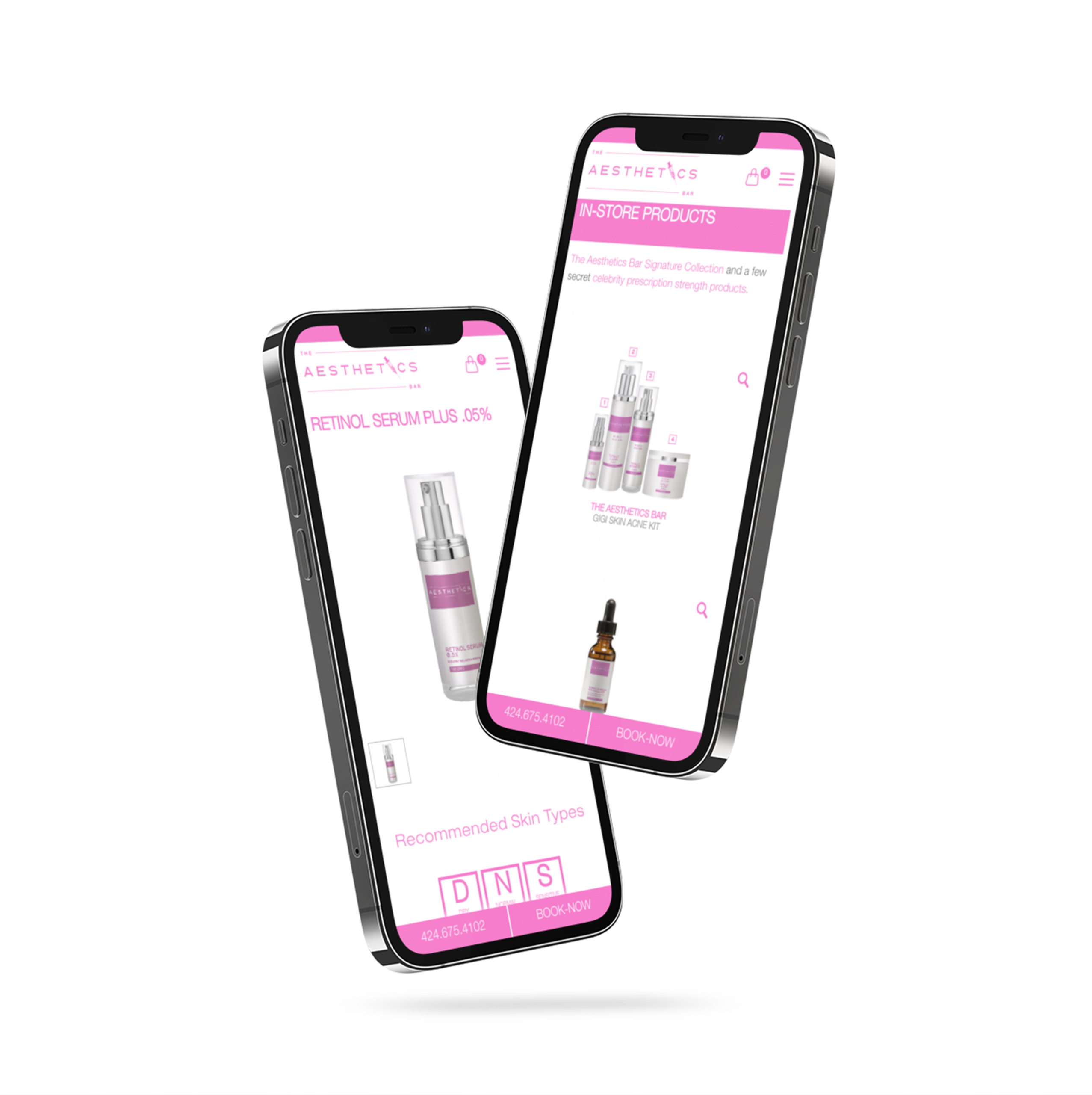 The Aesthetics Bar responsive beauty brand website design